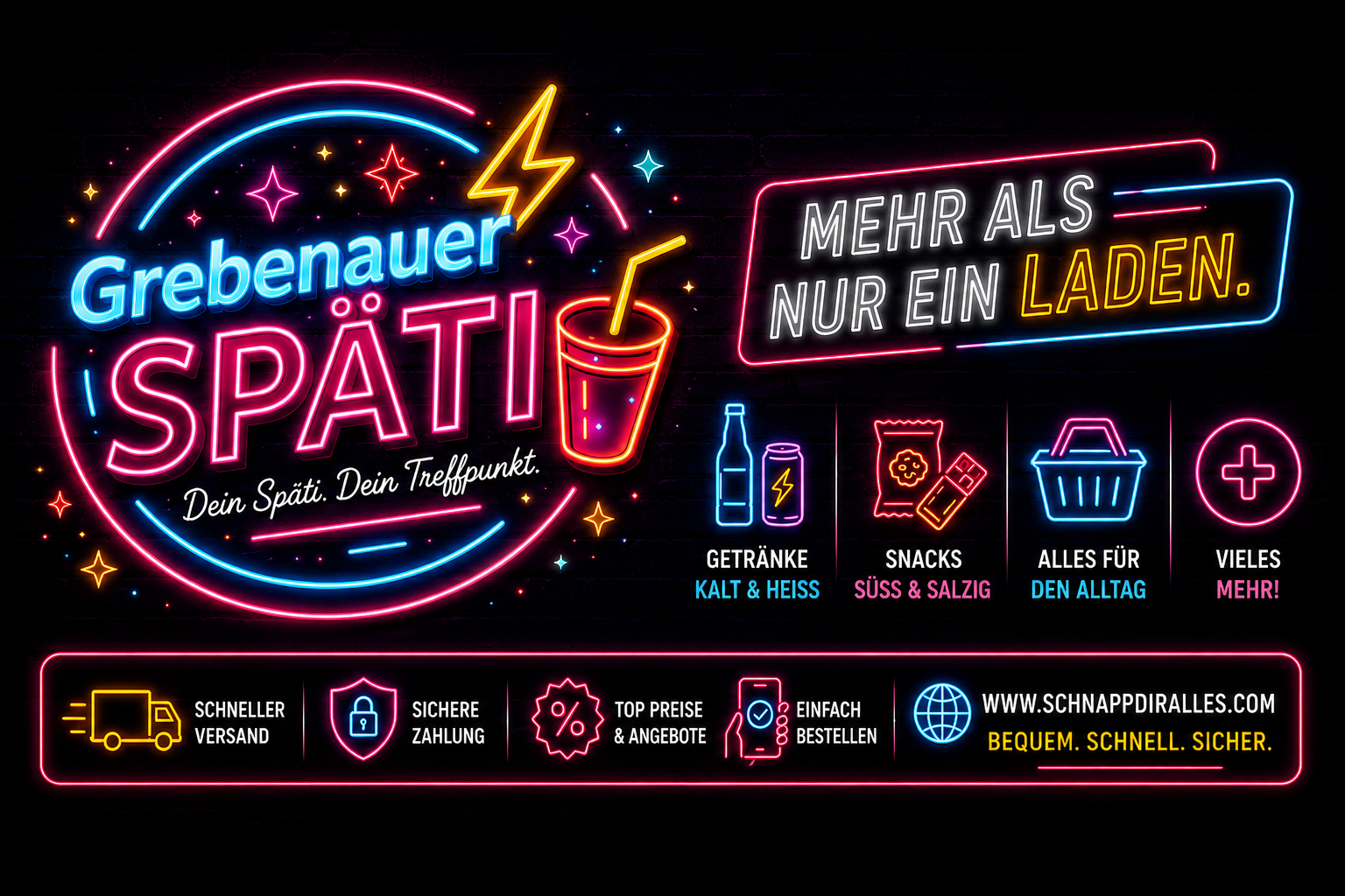 Grebenauer Späti Neon Branding