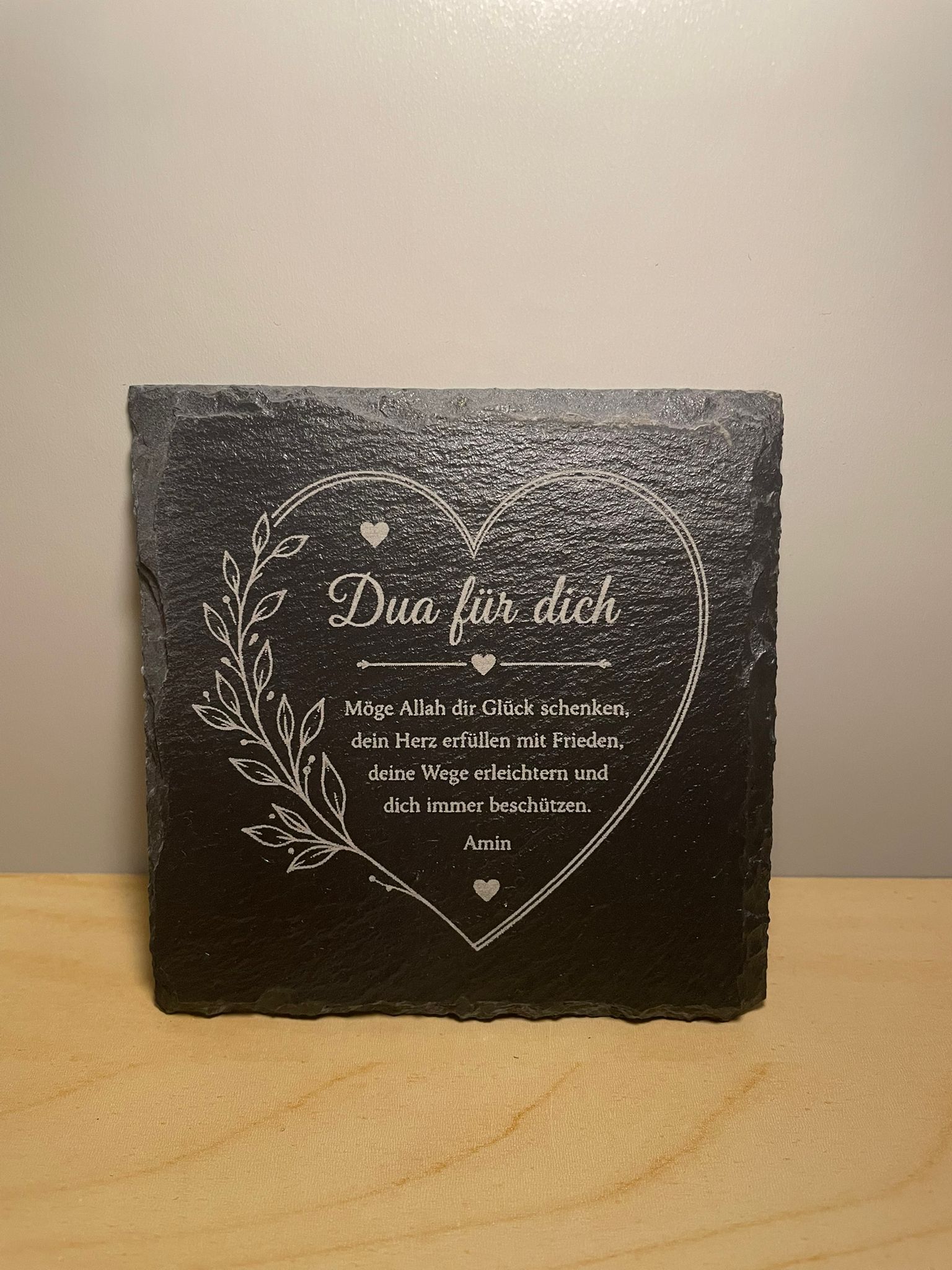 Schiefer Untersetzer (10x10cm) Dua für dich