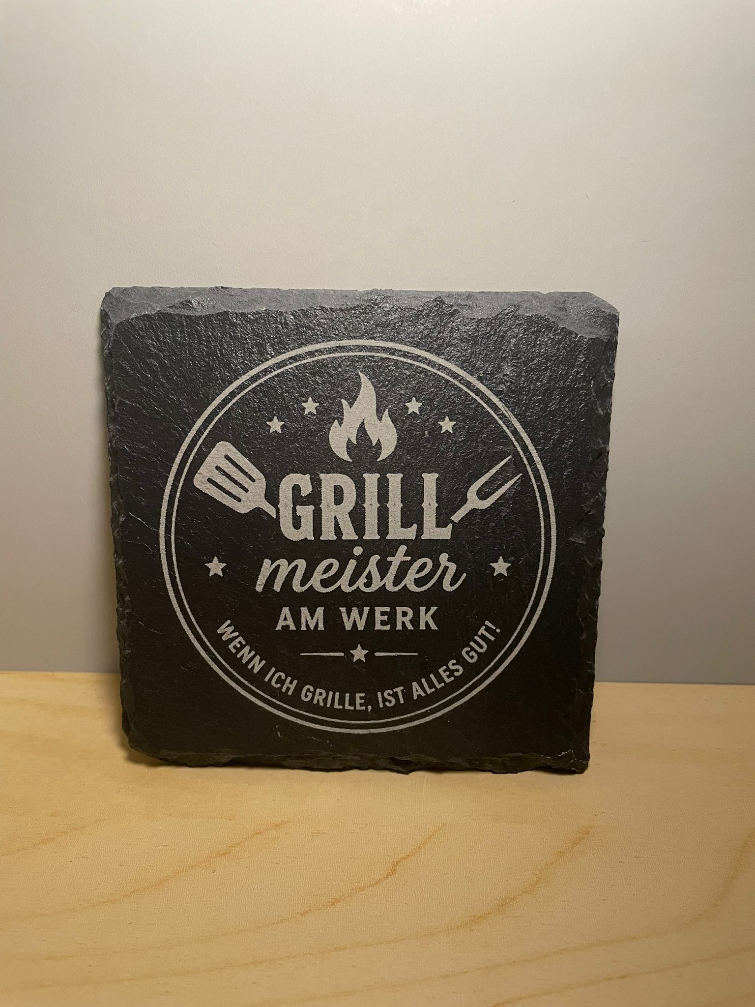 Schiefer Untersetzer (10x10cm) Grill Meister