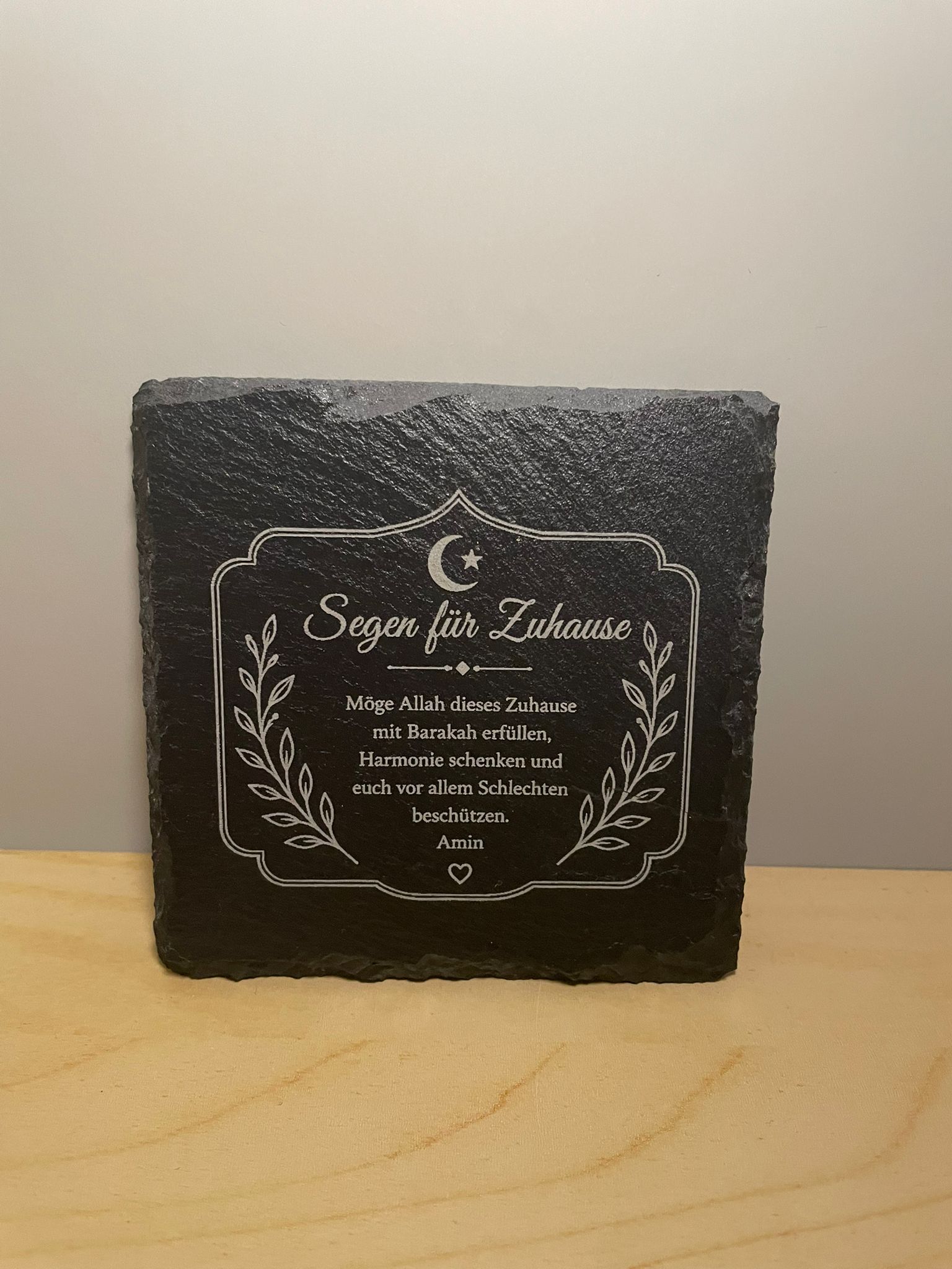 Schiefer Untersetzer (10x10cm) Islamisch Segen für Zuhause