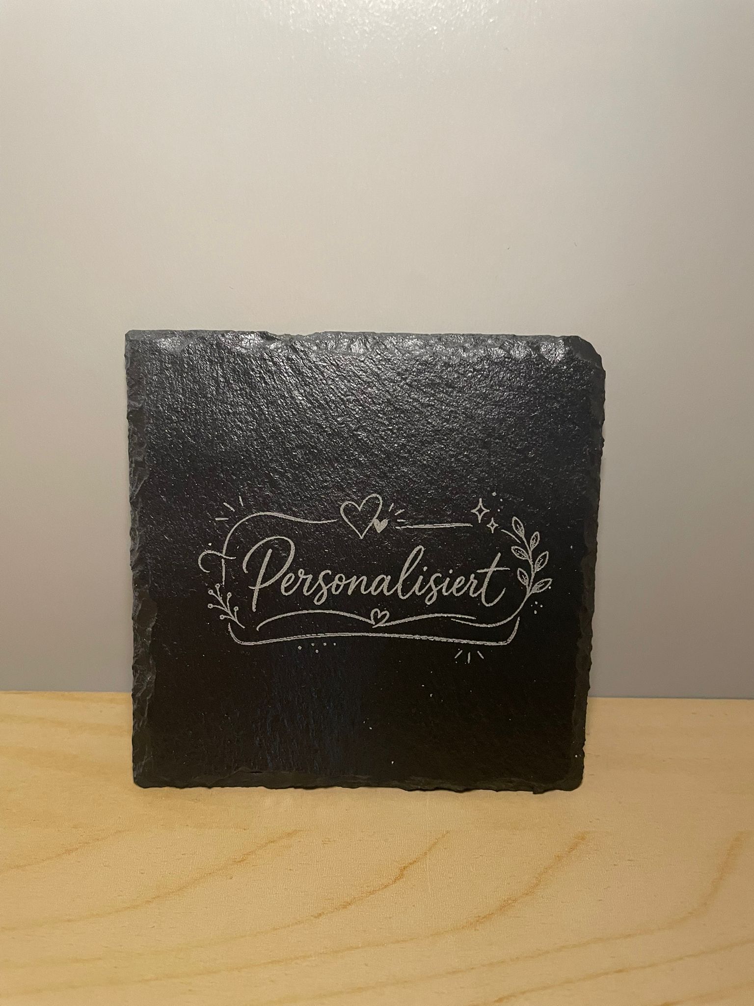 Schiefer Untersetzer Personalisiert (10x10cm)